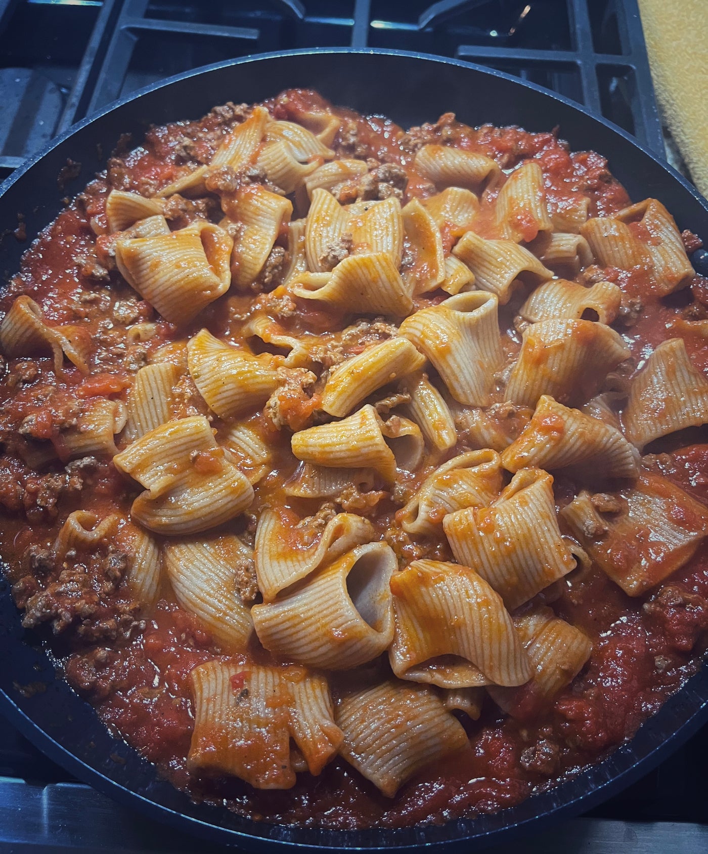 Photo of Foggy Mountain Pasta cooked with a hearty meat sauce