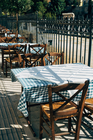outdoor restaurant tables